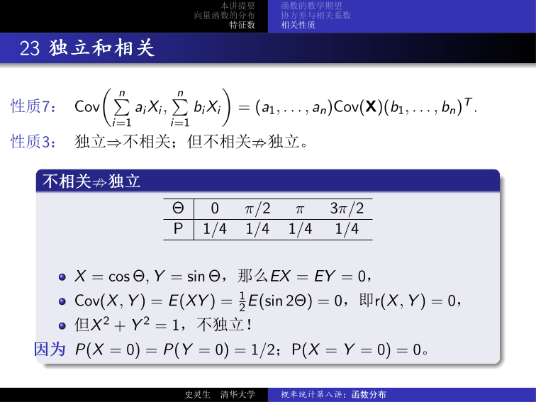 独立与不相关
